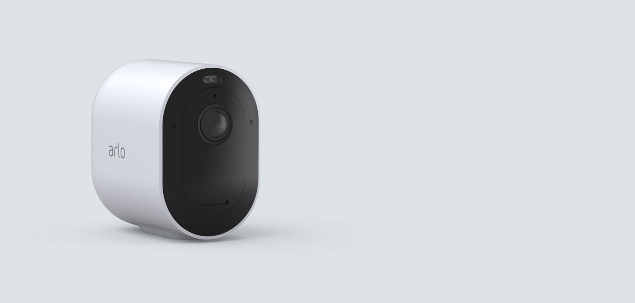 Arlo Pro 4 Wire-Free Camera is slightly tilted to the right